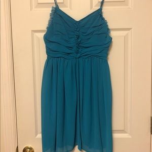 Teal chiffon dress